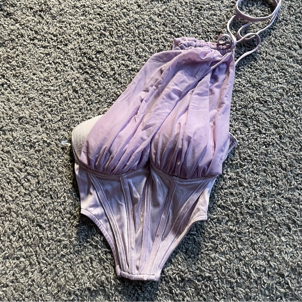 FashionNova Lilac Purple Corset Strap Top